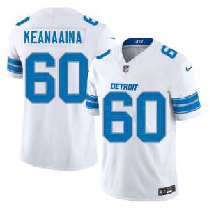 #60 Player Mens White Defend the Den Aidan Keanaaina Jerseys 170590-367 - Image 1