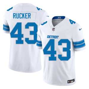 #43 De'Shawn Rucker Mens White Silver Rush Game Jersey 236677-494 - Image 1