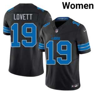 #19 Dominic Lovett Women's Black Defend the Den NIL Jerseys 618458-708 - Image 1