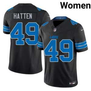 #49 Official The Pride Hogan Hatten Women's Black Jerseys 524819-434 - Image 1