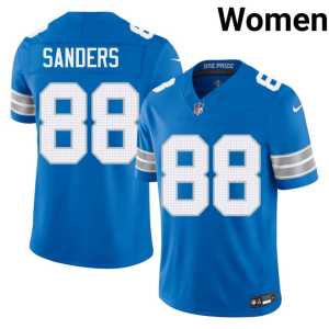 #88 Blue Women's Charlie Sanders Player Silver Rush Jerseys 700612-972 - Image 1