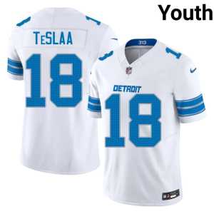 #18 Youth Silver Rush Stitched White Isaac TeSlaa Jersey 761976-679 - Image 1