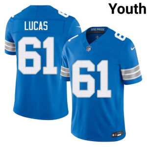 #61 Blue Silver Rush Stitched Youth Anthony Lucas Jersey 978865-144 - Image 1