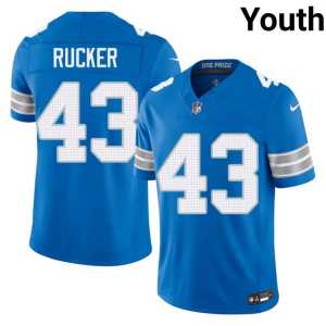 #43 Youth Player De'Shawn Rucker Blue Silver Rush Jerseys 976274-901 - Image 1